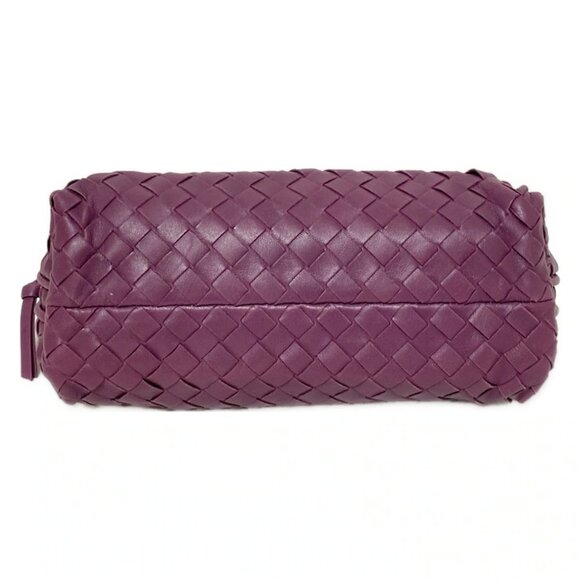 Auth BOTTEGA VENETA Intrecciato - Purple Leather Pouch - Picture 4 of 6